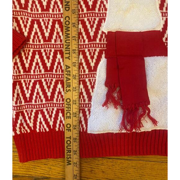 NWT 33 Degrees Mens Ugly Christmas Sweater Llama Men’s Medium $64 Red White - Picture 7 of 10